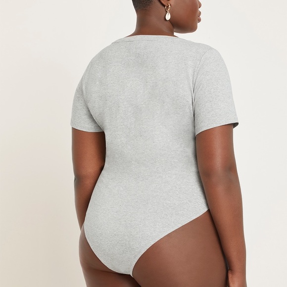 Gray Eloquii Short Sleeve Body Suit - Picture 3 of 9